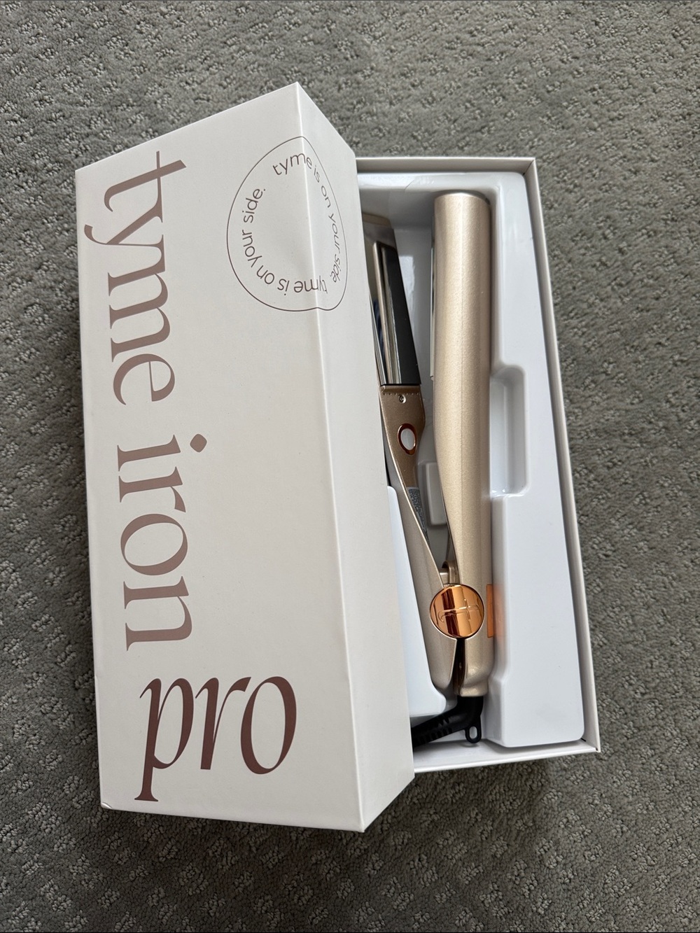 TYME Gold and Rose Gold Flat Styling Iron NIB